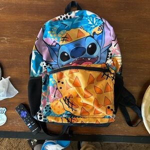 Disney Stitch Pineapple Floral All over Print Backpack Laptop Sleeve Padded
